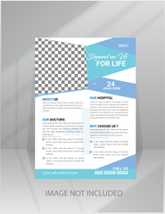 Medical Flyer Health Care poster design template with A4 size