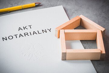 Signing a notarial deed in Poland, Ownership apartment, Buying a house, Polish official document confirming the purchase of real estate.