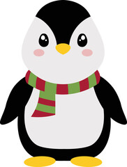 Cute Christmas Holiday Vector Set: Santa Claus, Mrs. Claus, Rudolph, Reindeer, Elves, Penguins, Snowman, Christmas Tree, Wreath, and more holiday elements