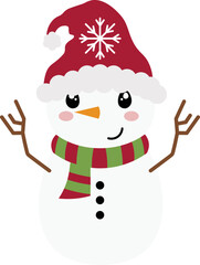 Cute Christmas Holiday Vector Set: Santa Claus, Mrs. Claus, Rudolph, Reindeer, Elves, Penguins, Snowman, Christmas Tree, Wreath, and more holiday elements