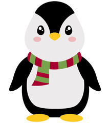 Cute Christmas Holiday Vector Set: Santa Claus, Mrs. Claus, Rudolph, Reindeer, Elves, Penguins, Snowman, Christmas Tree, Wreath, and more holiday elements