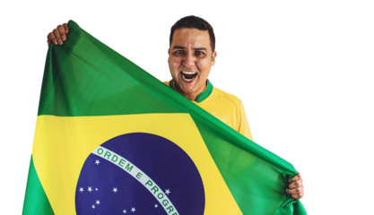 Dramatic Portrait of a Black Soccer Player Holding Flag.