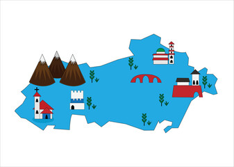 Albania map vector illustration on white background