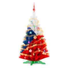 Czech flag painted on the Christmas tree, 3D rendering