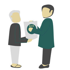 muslim pay zakat vector