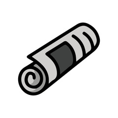 Rolled-Up Newspaper vector sign. Isolated news, media, and journalism as well as personal news label sticker icon design.