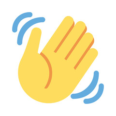 Waving Hand vector icon. Isolated hello, goodbye, not being friends any more sign sticker label design.
