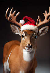 reideer in santa hat 