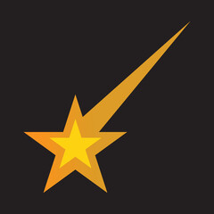 Obraz premium Shooting star vector sign design a small, fast meteor that burns up in the atmosphere isolated sign design.
