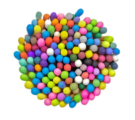 multicolored matchsticks on white