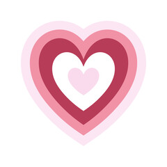 Clip art of heart in different magenta and pink shades, on isolated background. Design for Valentine’s Day, Wedding, Mother’s day celebration. Element for greeting cards, invitations, scrapbooking.