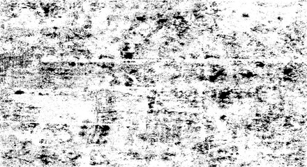 Monochrome texture composed of irregular graphic elements. Distressed uneven grunge background. Abstract vector illustration. Overlay for interesting effect and depth. Isolated on white background.