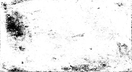 Obraz premium Monochrome texture composed of irregular graphic elements. Distressed uneven grunge background. Abstract vector illustration. Overlay for interesting effect and depth. Isolated on white background.