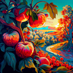 Fruit growing in a field