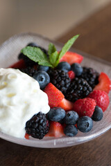 Fresh berries and yogurt