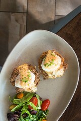 eggs benedict on plate