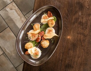 scallops on plate