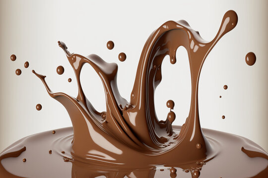 Splashes of melted chocolate ai generated by midjourney