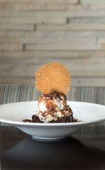Ice cream and brownie