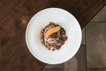 Brownie and ice cream