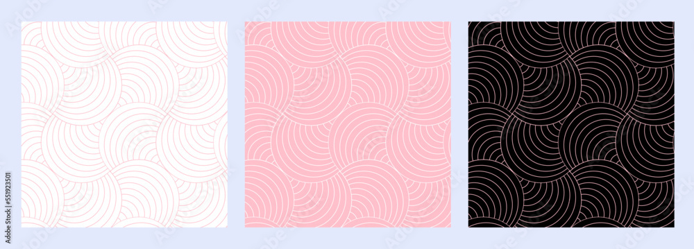 Leinwandbilder pattern seamless circle abstract wave background stripe pink and white colors and line. geometric li