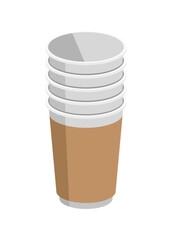 Paper cup stack. Simple flat illustration.
