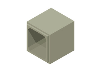 Box culvert. Simple flat illustration in isometric view. - obrazy, fototapety, plakaty