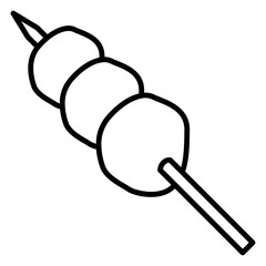 Illustration of Meatball Skewers design Icon