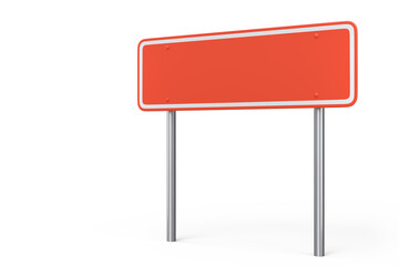 Fototapeta premium Road traffic signs on pole isolated on white background.