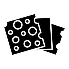 Illustration of Three Slices of Cheese design Icon