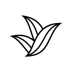 corn and corn leaf vector logo design in black and white color