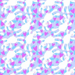 Cartoon rabbit seamless bunnies toys pattern for wrapping paper and fabrics and linens and kids clothes print