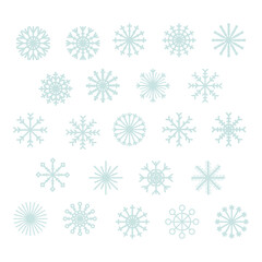Fototapeta na wymiar Set of snowflakes . Winter. New year. Backgrounds and textures from snowflakes