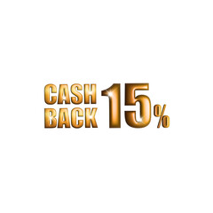 90% cash back offers service. Return money. Financial payment on white background
