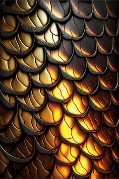 Image of Dragon skin futuristic tiles texture. Ai generated content