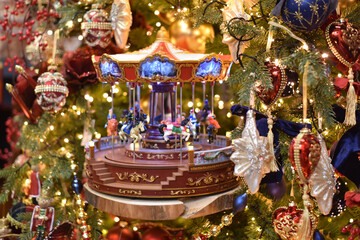 New Year. New Year's toy in the form of a carousel.