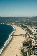 Fototapeta na wymiar Venice beach Los Angeles California LA Summer Blue Aerial