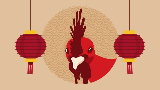 rooster chinese zodiac animal animation