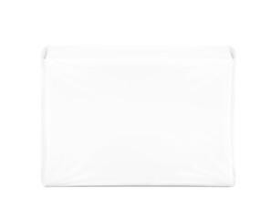 High realistic plastic bag mockup. Vector illustration isolated on white background. Perfect for promoting your design. Suite for the presentation of pads, diaper, wet wipes, foods, household.