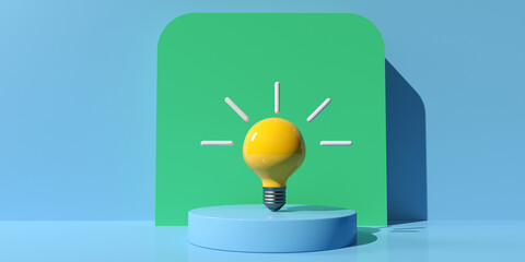 Light bulb on a podium - 3D render
