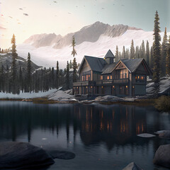 Fototapeta premium Cabin at a Resort in Whistler BC