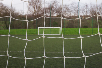 An empty football pitch in Scotland on a winter's day