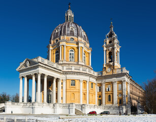 Fototapeta na wymiar The historic architecture Basilica of Superga church in Turin, Italy.