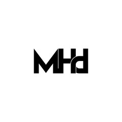 mhd letter initial monogram logo design
