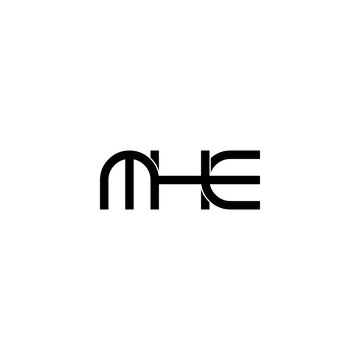 mhe letter initial monogram logo design