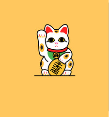 illustration vector graphic of lucky cat maneki neko perfect for logo, icon, design, poster, flyer, and advertisement 