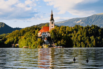 Lake Bled and the mountains of Slovenia