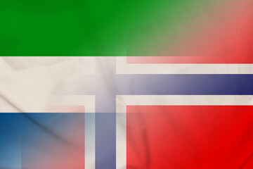 Obraz premium Sierra Leone and Norway state flag transborder contract NOR SLE