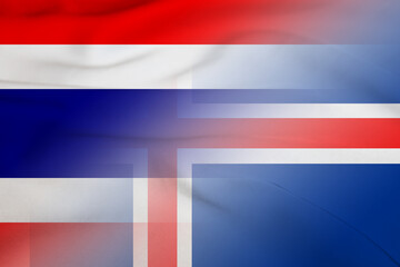 Thailand and Iceland national flag international negotiation ISL THA