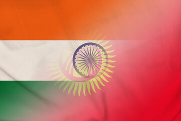 India and Kyrgyzstan state flag transborder contract KGZ IND